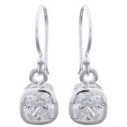Wholesale Geometrically Chic CZ Accent Sterling Silver Cube Dangles