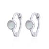Elegant Sterling Silver Mother Of Pearl Huggie Hoops