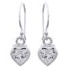 Captivating Sterling Silver Open Heart Dangle Earrings