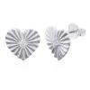 Dazzling CZ Heart Sterling Silver Sunburst Studs