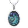 Timeless Sterling Silver Oval Abalone Bezel Pendant