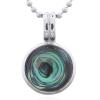Refined Sterling Silver Abalone Shell Pendant With Double Ba
