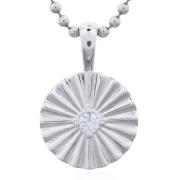 Wholesale Elegant Circle Sterling Silver Pendant With CZ Sunburst Acce