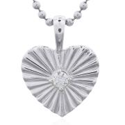 Wholesale Radiant Heart-Shaped Sterling Silver Pendant With CZ Center
