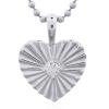 Radiant Heart-Shaped Sterling Silver Pendant With CZ Center