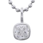 Wholesale Striking Sterling Silver Cube Pendant With Radiant CZ Center