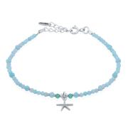 Wholesale Amazonite & Starfish Bracelet With Green Agate 925 Silver