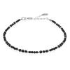 925 Silver Black Agate Bracelet Adorned With Tube And Round 