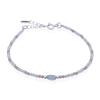 Rhodonite, Rainbow Moonstone, And Aquamarine Oval Charm Brac