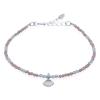 Rhodonite And Rainbow Moonstone Sterling Silver Shell Charm 
