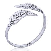 Wholesale Adjustable Opened Leaves Silver Toe Rings