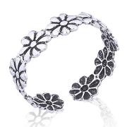 Wholesale Floral Connection Adjustable Silver Toe Rings