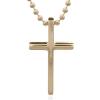 Gold Plated Wide Sterling Silver Cross Pendant