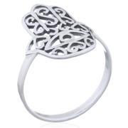 Wholesale Sterling Silver Vertical Hamsa Hand Ring
