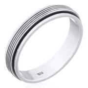 Wholesale Sterling Silver Horizontal Lines Spinner Ring