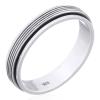 Sterling Silver Horizontal Lines Spinner Ring