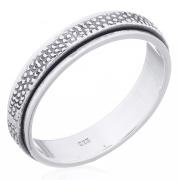 Wholesale Sterling Silver Rustic Patterned Spinner Band Ring