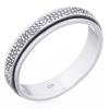 Sterling Silver Rustic Patterned Spinner Band Ring
