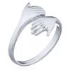 925 Silver Hugging Hands Style Adjustable Ring