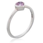 Wholesale Pink Cubic Zirconia Heart Silver Ring