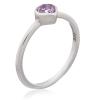 Pink Cubic Zirconia Heart Silver Ring