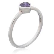 Wholesale Purple Cubic Zirconia Heart Silver Ring