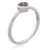 Purple Cubic Zirconia Heart Silver Ring