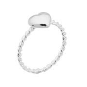 Wholesale Heart On Twisted Rope 925 Silver Stack Ring