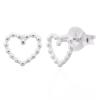 Beaded Heart Sterling Silver Stud Earrings
