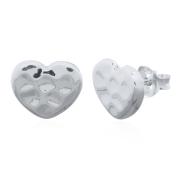 Wholesale Heart Hammered Sterling Silver Stud Earrings