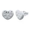 Heart Hammered Sterling Silver Stud Earrings