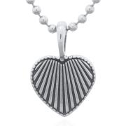 Wholesale Delicate Vertical Oxidized Heart 925 Sterling Silver Pendant