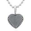 Delicate Vertical Oxidized Heart 925 Sterling Silver Pendant