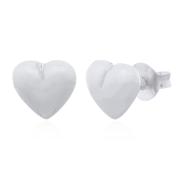 Wholesale 925 Silver Puffy Heart Stud Earrings