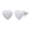 925 Silver Puffy Heart Stud Earrings