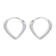 Wholesale Heart-Shaped Huggie Click 925 Silver Earrings