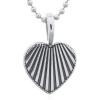 Vertical Heart Engraved 925 Silver Pendant