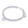 Silver Heart Disc On Pearls Beads Bracelets