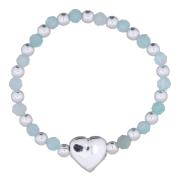 Wholesale Amazonite Heart Bead Elastic Ring