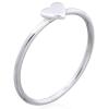 Sterling Silver Minimalist Heart Stack Ring