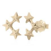 Wholesale 925 Silver Three Tiny Connected Stars Gold Plated Stud Earri