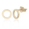 Silver 8mm Circle Studs Gold Plated