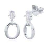 Wholesale Dazzling Clear CZ Sterling Silver Studs With Circle Drop