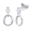 Dazzling Clear CZ Sterling Silver Studs With Circle Drop