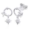 Stellar Dangling Star Charm Stud Earrings
