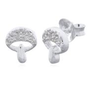 Wholesale Enchanting Mushroom Stud Earrings With Sparkling CZ Accents
