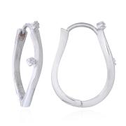 Wholesale Sophisticated 925 Sterling Silver U-Shape Curved Hoop Earrin