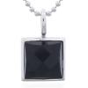 Elegant 925 Silver Black Agate Square Bezel Pendant