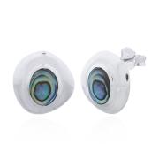 Wholesale Adiant Irregular Abalone Triangle Sterling Silver Studs