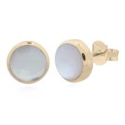 Wholesale Elegant 925 Sterling Silver Mother Of Pearl Gold Plated Stud